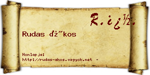 Rudas Ákos névjegykártya