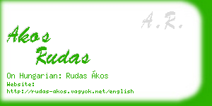 akos rudas business card